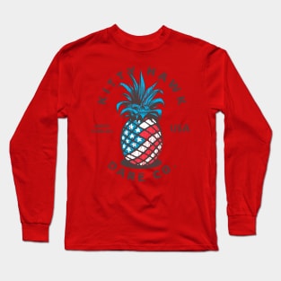 Kitty Hawk, NC Summertime Vacationing Patriotic Pineapple Long Sleeve T-Shirt